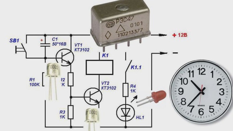 Реле времени 12в схема