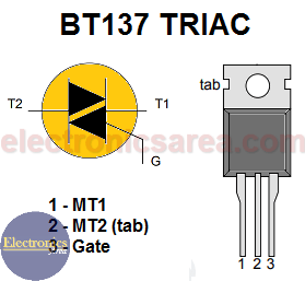 BT137 TRIAC PinOut