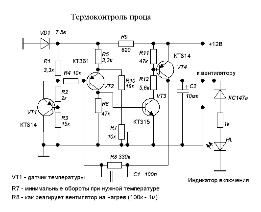 Схема управления вентилятором видеокарты