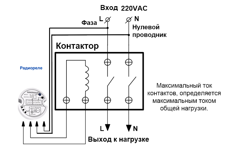 Схема подключения мастер выключателя через контактор abb