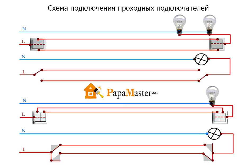 Проводка освещения в квартире схема подключения