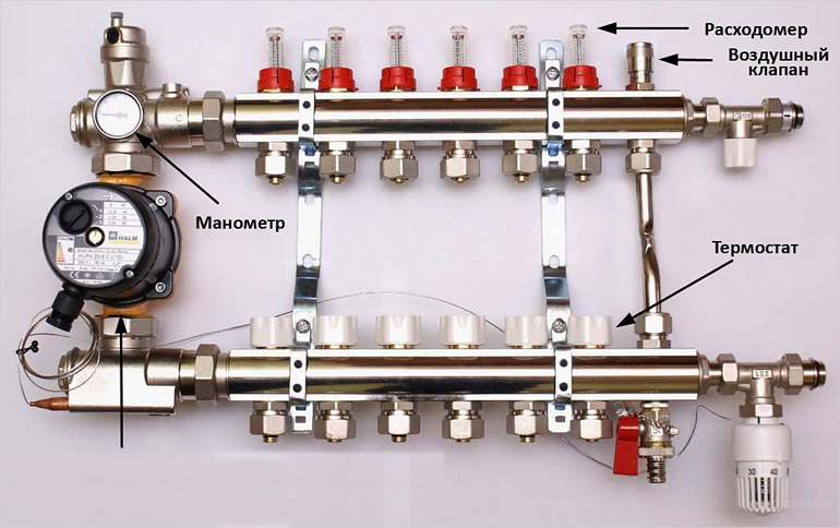 схема разводки теплого пола