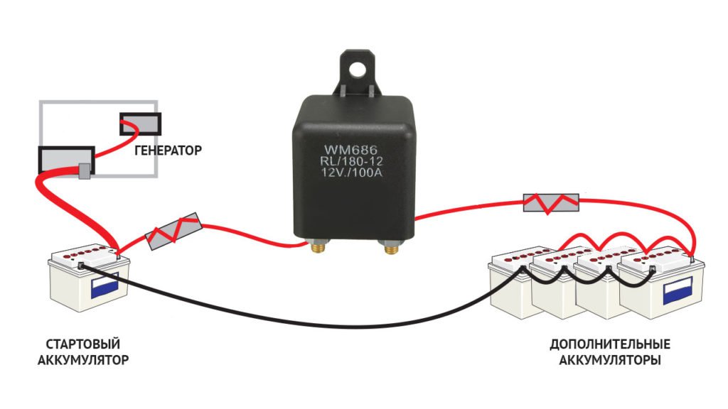 Схема последовательного соединения аккумуляторов