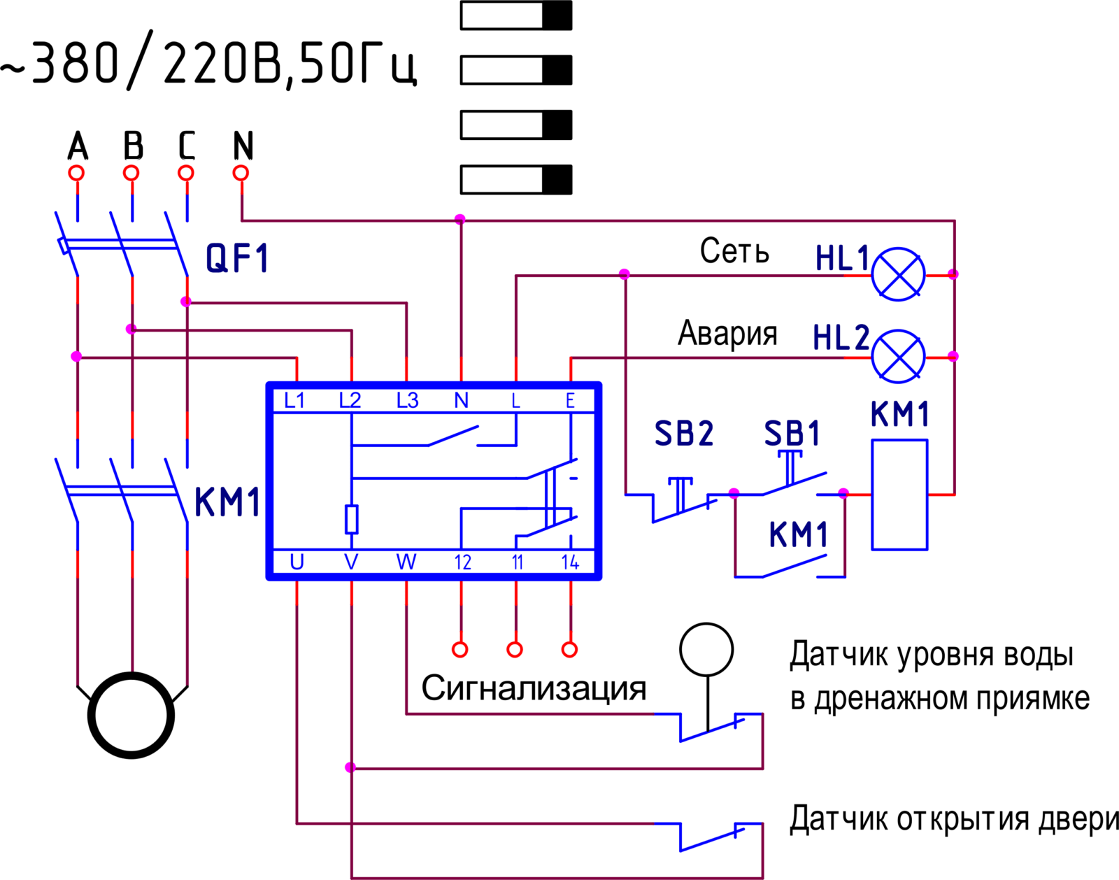 Установка реле контроля фаз